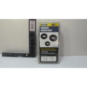 Storehouse 180 Pc Grommet Assortment Round Plastic Black 8 Sizes Inch Set